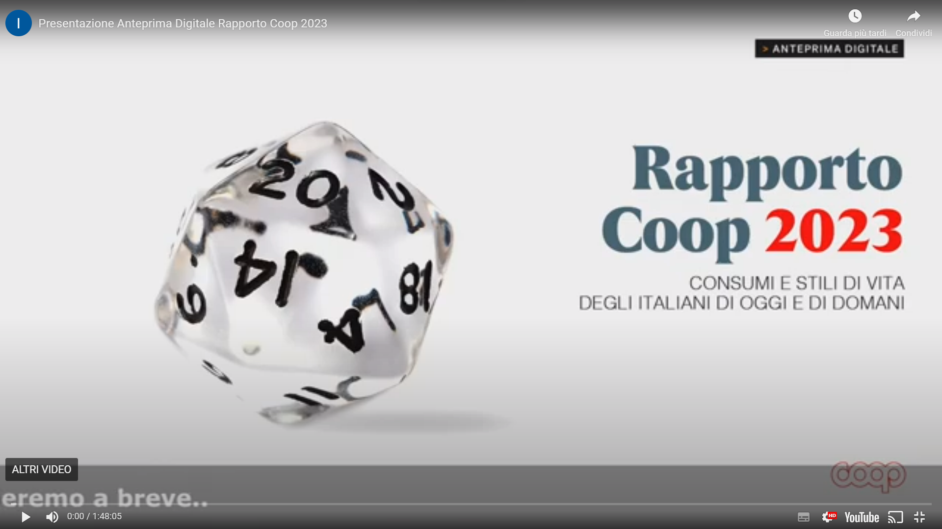 VIDEO – Guarda la Presentazione Anteprima Digitale Rapporto Coop 23